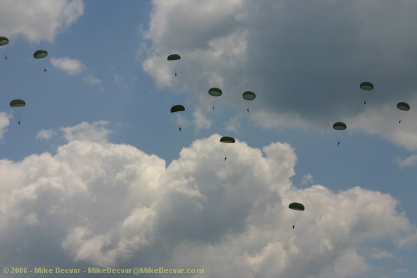 Mass Jump By 82nd Airborne Paratroops