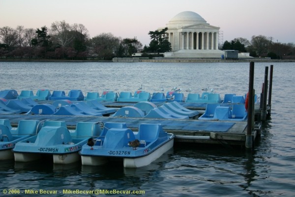 Paddle boats and Jefferson Memorial