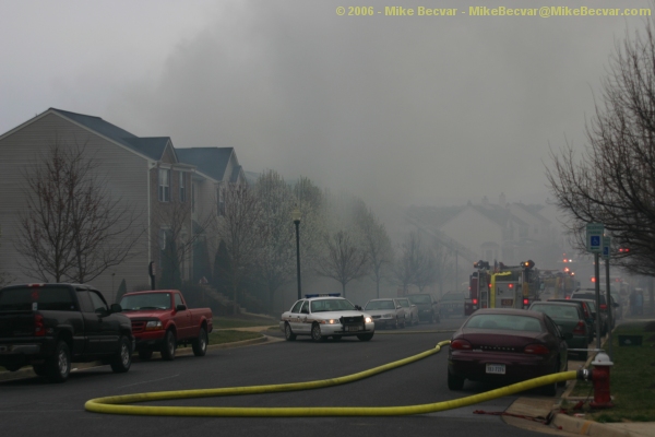 View of smoke from fire