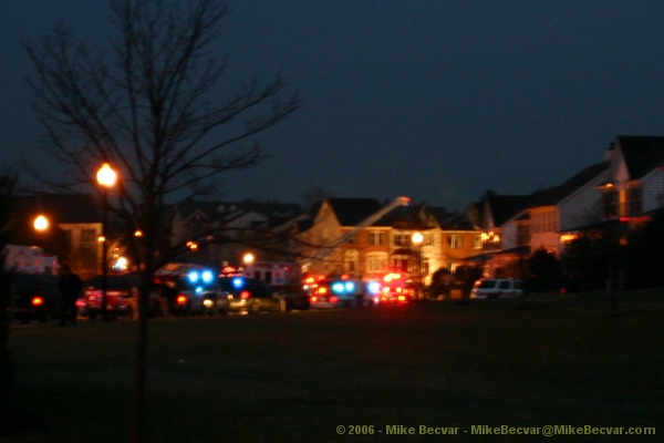 townhouses after dark