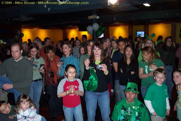 View of the chair of the crowd gathered to watch.