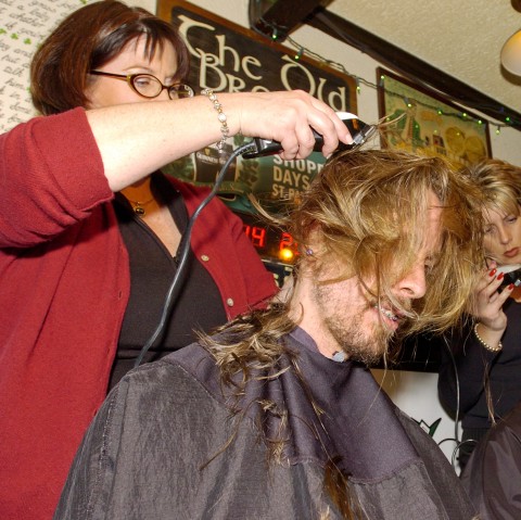 Mike at the St Baldrick's 2004